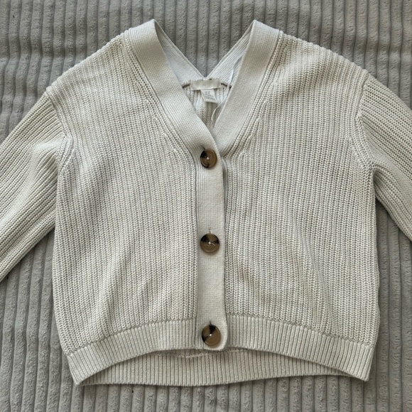 Cardigan Basique H&M Gris Clair Taille M - Occasion En Très Bon état